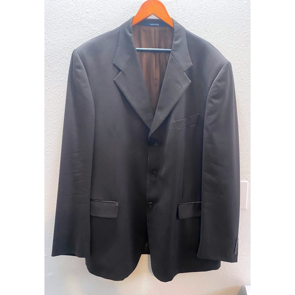 Manzini Uomo Brown Blazer Jacket 100% Virgin Wool Made in Italy Size 50
